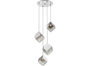 8435435335458 - Schuller Lighting - Schuller Priscila Cluster-Hängedeckenleuchte 4-flammig Chrom strukturiertes G9