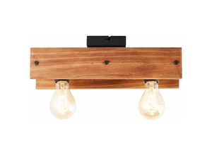 4004353394430 - Lampe Calandra Deckenleuchte 2flg schwarz holzfarbend 2x A60 E27 42W Holz aus nachhaltiger Waldwirtschaft (fsc) - braun - Brilliant