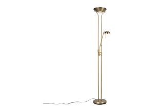 8718881038310 - Qazqa - Bronzene Stehleuchte mit Leselampe inkl led und Dimmer - Diva 2 - Bronze