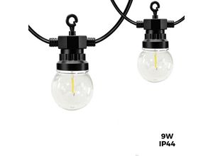 8435427125029 - Barcelona Led - LED-Lichterkette 10m + 3m Verlängerungskabel – 20 Leuchtmittel - schwarz