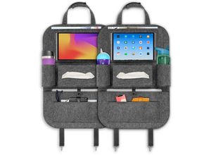 4260545437570 - Ecence - 2x Rückenlehnen-Schutz Auto Filz Rücksitzschoner Kinder 60cm 236inch Organizer