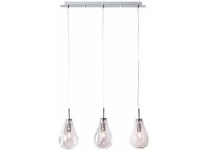 4004353382444 - Lampe Drops Pendelleuchte 3flg rauchglas chrom Glas Metall 3x D45 E14 25WTropfenlampen (nicht enthalten) - Silber - Brilliant