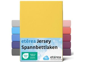 4055971101726 - Comfort Jersey Spannbettlaken Gelb 180x200 cm - 200x200 cm - Gelb - Etérea