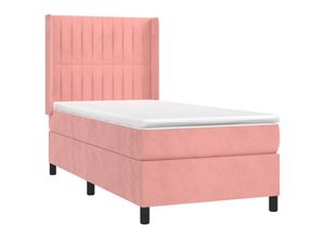 8720287345558 - Bonnevie - BoxspringbettSchlafzimmerbett mit Matratze Rosa 90x200 cm Samt vidaXL74992