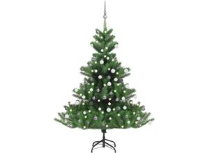 8720286498187 - Bonnevie - Künstlicher WeihnachtsbaumKunstbaum Nordmann led & Kugeln Grün 150 cm vidaXL