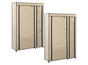 8719883564685 - Bonnevie - Faltschränke 2 Stk Creme 110x45x175 cm Stoff vidaXL329392