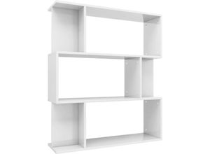 8719883672489 - Bonnevie - Bücherregal RaumteilerBücherschrank Hochglanz-Weiß 80x24x96 cm vidaXL