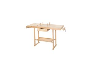 4260397656563 - tectake® Holzwerkbank mit 2 Schraubstöcken 4 Stirnhölzer und 4 Bankhaken 137 x 50 x 87 cm