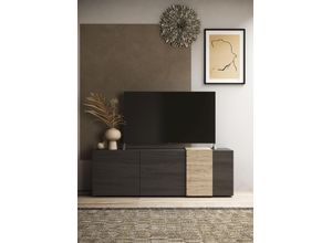 4068222614579 - Lowboard INOSIGN Venus TV-Bank Sideboards Gr B H T 181 cm x 59 cm x 44 cm grau (titanio eiche cadiz nb) Lowboards Breite 181 cm