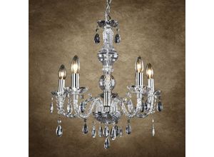 4251155547940 - Luxpro - Kronleuchter Elegance 5x E14 Ø52x150 cm Silber