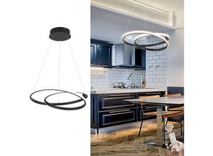 Image of Ganeed Moderne Pendelleuchte Esstisch Dimmbare LED Pendelleuchte mit Fernbedienung 2 Ringe Hängeleuchte Pendelleuchte für Wohnzimmer, Küche, Esszimmer