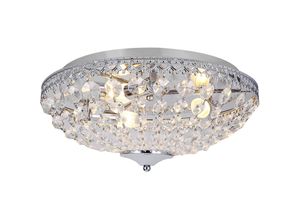 4251155558632 - Luxpro - Deckenleuchte Kunst-Kristalle [Ø40cm] Kristalleuchte Deckenlampe Lampe [ ] - Silber