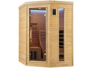 4260304768600 - Infrarotkabine Esbjerg – Triplex-Heizsystem Infrarotsauna - 2 Personen – LED-Farblicht digitale Steuerung – Hemlock-Holz - Artsauna