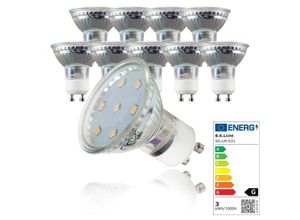 4057722000425 - Bklicht - led Leuchtmittel GU10 Energiespar-Lampe 3 Watt Glüh-Birne ersetzt 35 w Halogen 10 Stück - 50