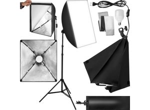 4260182875605 - tectake® Studioleuchte mit Softbox und ausziehbarem Stativ 6500K Dauerlicht geringes Gewicht inklusive Tragetasche