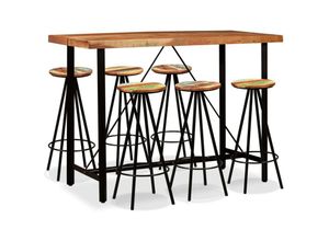 8718475602484 - Bonnevie - 7-tlg Bar-SetBartisch-Set Massivholz Akazie und Altholz vidaXL