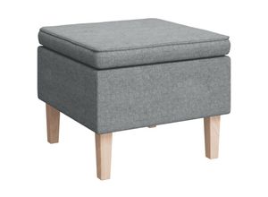 8720286427811 - Bonnevie - Hocker mit Holzbeinen Hellgrau Stoff vidaXL750155