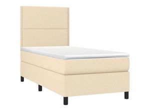 8720287382782 - Vidaxl - Boxspringbett mit Matratze & led Creme 80x200 cm Stoff Creme