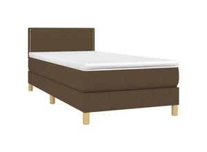 8720287371168 - Bonnevie - BoxspringbettSchlafzimmerbett mit Matratze & led Dunkelbraun 80x200 cm Stoff vidaXL