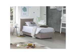 8052773840637 - Talamo Italia - Dmora - Einzelbett Dbut Containerbett mit Stoffbespannung 100% Made in Italy Frontöffnung inklusive Matratze 80x190 cm