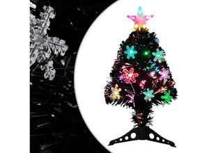 8720286361924 - Vidaxl - Weihnachtsbaum mit LED-Schneeflocken Schwarz 64 cm Fiberoptik Schwarz