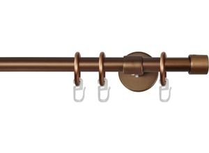 9002777141659 - Gardinenstange GARESA RUSTIKA Gardinenstangen Gr L 110 cm Ø 16 mm 1 läufig braun (bronzefarben) Gardinenstangen nach Maß rustikale Vorhanggarnitur einfache Montage mit Verbinder verlängerbar