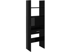 8720286352878 - Bonnevie - BücherregalStandregal Hochglanz-Schwarz 60x35x180 cm Holzwerkstoff vidaXL