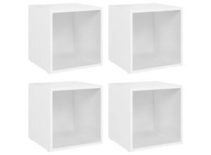 8720286354087 - Bonnevie - TV-Schränke 4 Stk TV-Möbel Weiß 37x35x37 cm Holzwerkstoff vidaXL