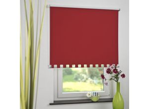 4016318390920 - Seitenzugrollo Kettenzugrollo Volantrollo Rollo Eckig Verdunklung 142 x 180 cm rot für Fenster