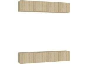 8720286572481 - Bonnevie - TV-Schränke 4 Stk TV-Möbel Sonoma-Eiche 80x30x30 cm Holzwerkstoff vidaXL