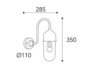 8021035014659 - Moretti Luce Wandleuchte 1950N messing antik gerades Glas klar