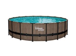 4895215122663 - Summer Waves Elite Pool 549x132 cm Teak-Optik