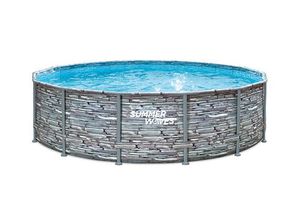 4895215117461 - Elite Frame Swimmingpool Steinoptik grau Ø 427 x 107 cm