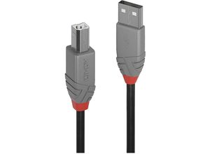 4002888366755 - USB-Kabel usb 20 usb-a Stecker usb-b Stecker 500 m Schwarz 36675 - Lindy