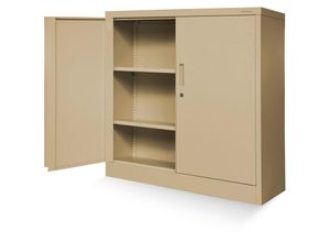 5904405576298 - Kleiner Aktenschrank C001B Aufbewahrungsschrank Büroschrank mit Flügeltüren Metallschrank Pulverbeschichtet Stahlblech Abschließbar 925 cm x 90 cm x