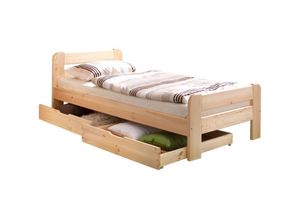 4250393855879 - TiCAA Massivholz Einzelbett Bert Kiefer Natur