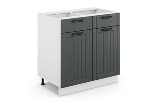 4066731387335 - Küchenunterschrank Fame-Line Anthrazit Landhaus 80 cm  AP Anthrazit Vicco