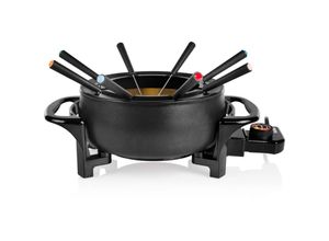 8713016070777 - Tristar Fondue-Pfanne FO-1107 - Elektrisches Fondue-Set - 8 Personen - Geeignet für Käse Öl Schokolade und Brühe - Schwarz