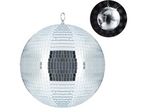 4052025278410 - Relaxdays Discokugel zum Aufhängen für Decke große Spiegelkugel Party Deko Mottoparty Diskokugel Ø 30 cm silber