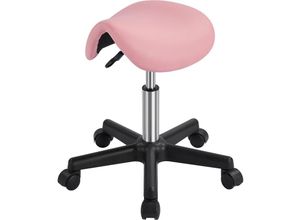 4059852828405 - Sattelhocker Rollhocker Drehhocker Praxishocker Arbeitshocker Bürohocker Sitzhocker Hocker mit Rollen höhenverstellbar drehbar Rosa - Yaheetech