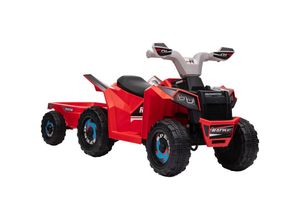 4255633566669 - Homcom - Kinder Elektro-Quad 6V Kinderquad Kinderfahrzeug Elektroauto mit Anhänger für Kinder 15-3 Jahre 25 km h Metall 106 x 415 x 485 cm