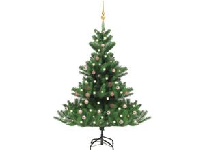 8720286497319 - Bonnevie - Künstlicher WeihnachtsbaumKunstbaum Nordmann led & Kugeln Grün 120 cm vidaXL