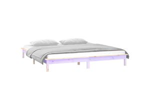 8720287135395 - Massivholzbett，Schlafzimmerbett，Doppelbett mit LEDs 140x190 cm vidaXL