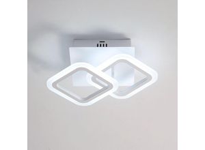 0723496641518 - Moderne Acryl-Deckenleuchte 18 W 220 V 6500 K Kaltwei? LED-Deckenleuchte 2 Lichter Quadratische Kreuz-Deckenleuchte für Schlafzimmer Wohnzimmer