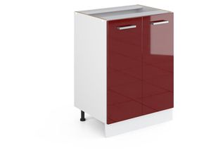 4066731397976 - Küchenunterschrank R-Line Bordeaux Hochglanz 60 cm  AP Anthrazit Vicco