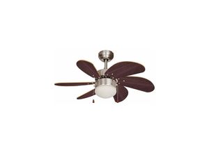 8425998339840 - Deckenventilator Modell Aral Wenge Nickel satiniert Leistung 50W Flügel ø76cm EDM