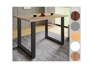 4051814403088 - Premium Esszimmertisch Esstisch Tisch Xona U Schwarz (Farbe Grau 140 x 80 cm)