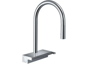 4059625255179 - M81 - Spültischarmatur Aquno Select mit ausziehbarem Brause und flachem Strahl sBOX verchromt 73831000 - Hansgrohe