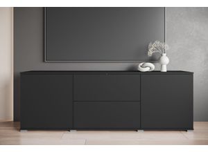 4068222584469 - Lowboard INOSIGN Kenia Sideboards Gr B H T 180 cm x 619 cm x 345 cm schwarz (graphite matt) Lowboards Der moderne RTV-Schrank mit 2 Türen und Schubladen Breite 180 cm