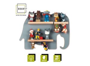 4260641120376 - Holz Elefant Kinder Regal Toniebox Figuren Wandregal Tonies (Farbe Grau)